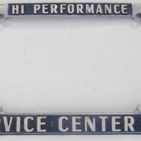 Metal 'Hi Performance - Service Center' number plate surround - Sold for $31 - 2016
