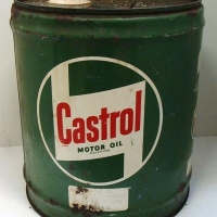 Vintage 'Castrol Motor Oil' 4 imp gallon drum - Sold for $35 - 2016