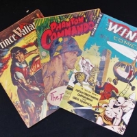 3 x vintage Comics - Fiction Wings no 4, (J Edwards Publ Sydney), Phantom Commando 9, (Howitz) & Prince Valiant Spec 3 - Sold for $35 - 2016