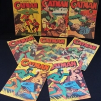 6 x 1950's Comics 'Catman' , nos 14,16,17, 2x19,21,23,26 - note 23,26 same cover & story - g conc - Sold for $87 - 2016
