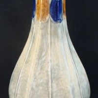 C1900 Vintage Royal Doulton Lambeth stoneware vase - approx h 28cm - Sold for $50 - 2016