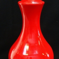 Fab Bright RED Glazed Retro 1970's Italian Ceramic LAMP base - Typical Shape - Sold for $43 - 2016