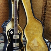 c1980's Les Paul copy electric guitar - LEGEND with black body and black hard case - Sold for $161 - 2016