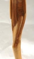 Carved Balinese blonde wood female figure - approx h 52cm - Sold for $25 - 2016