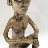 Cast bronze Dayak figure - approx h 9cm - Sold for $50 - 2016