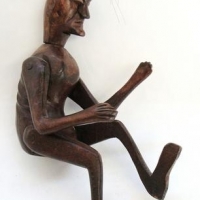 Vintage carved wood articulated human figure - Sold for $25 - 2016