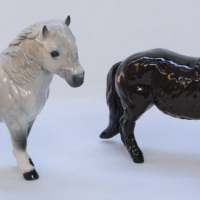 2 x Vintage Royal Doulton Shetland ponies - 14cm tall - Sold for $68 - 2016