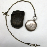 Ehrhardt, London Sterling Silver (hmarked Birmingham 1890) gents hunter pocket watch, key & metal fob chain - Sold for $81 - 2016