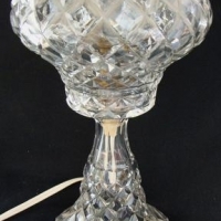 1940's diamond cut crystal boudoir lamp - approx 28cm H - Sold for $62 - 2016