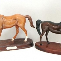 2 x  vintage Royal Doulton Horse figurines - tallest 19cm - Sold for $75 - 2016
