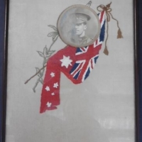 Framed & embroidered WW1 photograph of Corporal John Rood - Sold for $137 - 2016