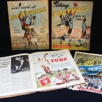 Group of Argus VFL football publications incl 1952 Lets look at Football, 1954 Talking football, Footy & the Clubs that make It - Sold for $50 - 2016