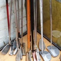 Large group lot - Vintage & Modern GOLF CLUBS - Heaps Putters, irons, etc - Sold for $37 - 2016