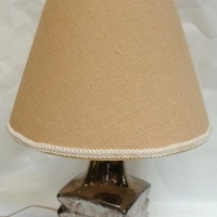 1970's Ellis Style Pottery TABLE LAMP - Stylish shaped base w Original shade - Sold for $50 - 2016