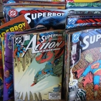 Box of 1990s DC comics incl Superman, Superboy & Super Woman - Sold for $35 - 2016