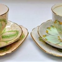 2 x pretty floral English Tuscan china trios - Sold for $50 - 2018