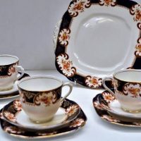 Group of Royal Albert china in Imari colours incl 3 trios and a Sandwich plate - Sold for $62 - 2018