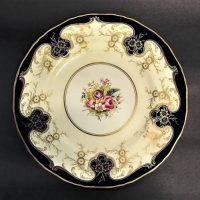 Hand painted Royal Worcester cabinet plate - posy of flowers to centre with blue and gilded border - 1956 - 27cms D - Sold for $62 - 2018
