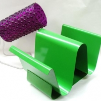 2 x pieces retro items inc - purple desk lamp and green metal magazine rack - Sold for $35 - 2016