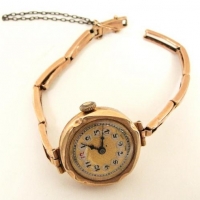 Ladies Art Deco 9ct rose gold Watch and strap - Swiss, 15 jewel - working - strap need repair - Sold for $75 - 2016