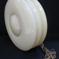 1960's hanging ceiling glass light shade with chains - Sold for $27 - 2016