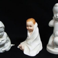 3 x white porcelain figures inc - Royal Doulton, Soholm and Bing and Ghrondal - Sold for $25 - 2016