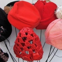 Large lot ladies vintage hats incl 1950's velvet, beaded, feathers, 60's + mod, Melbourne and Oz labels - Sold for $43 - 2016