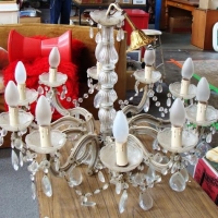 10 Branch crystal chandelier - Sold for $118 - 2016