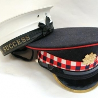2 x Vintage Caps -  naval cap with HMAS Success tally band and Scots guards - Sold for $35 - 2016
