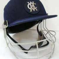 Vintage Victorian Cricket Association helmet with face grille - Sold for $37 - 2016