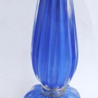 1960s Murano glass lamp in cased blue glass with aventurine inclusions - approx h 39cm - Sold for $161 - 2016