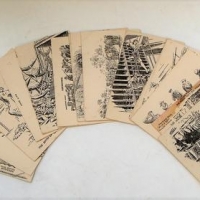 Group lot Australian WW1 AIF comic postcards illustrated by T Cross - Sold for $62 - 2016