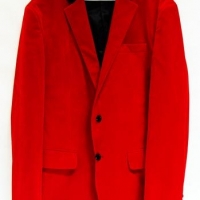 Modern FOX HUNT Jacket - Red Velvet w Black colour, fab cond, no label, large size - Sold for $50 - 2016