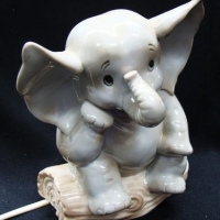 Vintage ceramic lamp -  Elephant on log - Sold for $43 - 2016