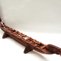 Vintage hand carved Maori war canoe - approx 45cms L - Sold for $27 - 2016