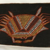Lot 340 - c196070's Aboriginal BARK Painting - THE CRAB - No marks sighted - approx 50x 25cm - Sold for $56