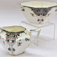 2 x Art Deco Shelly china 8 sided china  items inc, Bowl AF and Jug - Sold for $62 - 2019