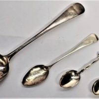 Group lot - Sterling silver including London 1800 serving spoon by Peter Anne and William Bateman, Tasmanian spoon - Sold for $68 - 2019