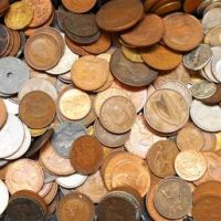 Tray of Australian and international coins incl Pennies and half pennies etc - Sold for $81 - 2019