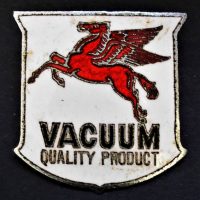 Vintage Vacuum Oil Quality product badge with Pegasus logo by Stokes Melbourne - Sold for $62 - 2019