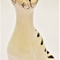 c1950's Australian Pottery - Regus (Reg Preston & Gus McLaren) sitting cat figure - 13cm, unmarked - Sold for $137 - 2019