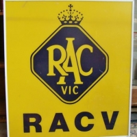 Lot 104 - Vintage RACV plastic sign - Sold for $37