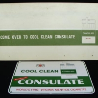 2 x Vintage Consulate Menthol cigarettes advertising signs - Sold for $56
