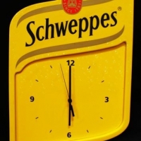 Schweppes plastic moulded shop display advertising clock - Sold for $43