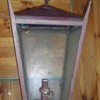 Large vintage street  garden light with beaten copper finial - Sold for $37