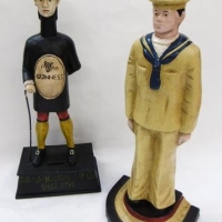2 x cast iron figures - Guinness Money box man and sailor - Sold for $81