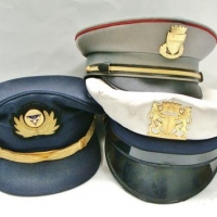 3 x Vintage mystery European peaked caps - Sold for $37