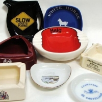 Group lot vintage ashtrays inc - Haighs Scotch whisky, White Horse etc - Sold for $37