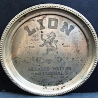 1920s chromed Lion Brewing Malting Co Ltd Tray,  North Adelaide - Sold for $37