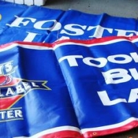 2 x large advertising banners - Fosters Lager and Tooheys Blue - Sold for $56
